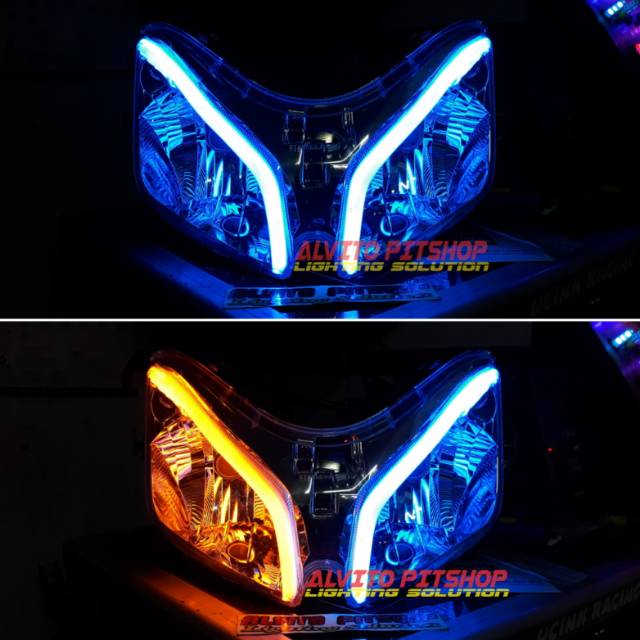 Led DRL fleksibel, Lampu alis 2 mode dgn mode Sign/Sein Running