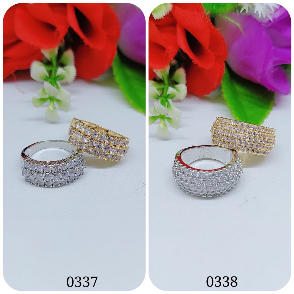 Cincin xuping mata full lapis emas 0337,0338