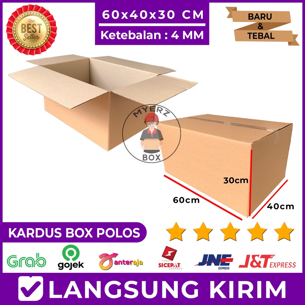 

Kardus Besar Jumbo Karton Box Polos 60x40x30 Utk Packing Pindahan