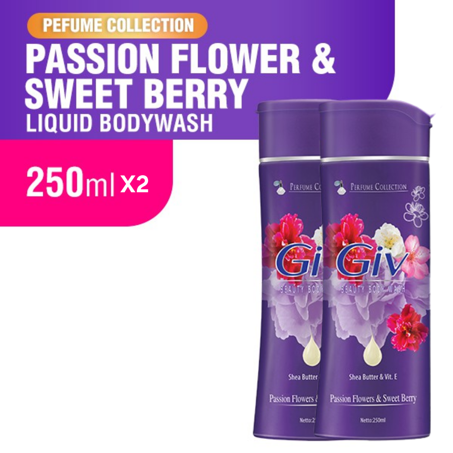 GIV Sabun Mandi Cair Ungu Botol 250ml x2