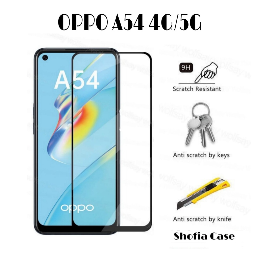 TEMPERED GLASS OPPO A54 A74 A95 A55 4G/5G ANTI GORES KACA FULL LAYAR