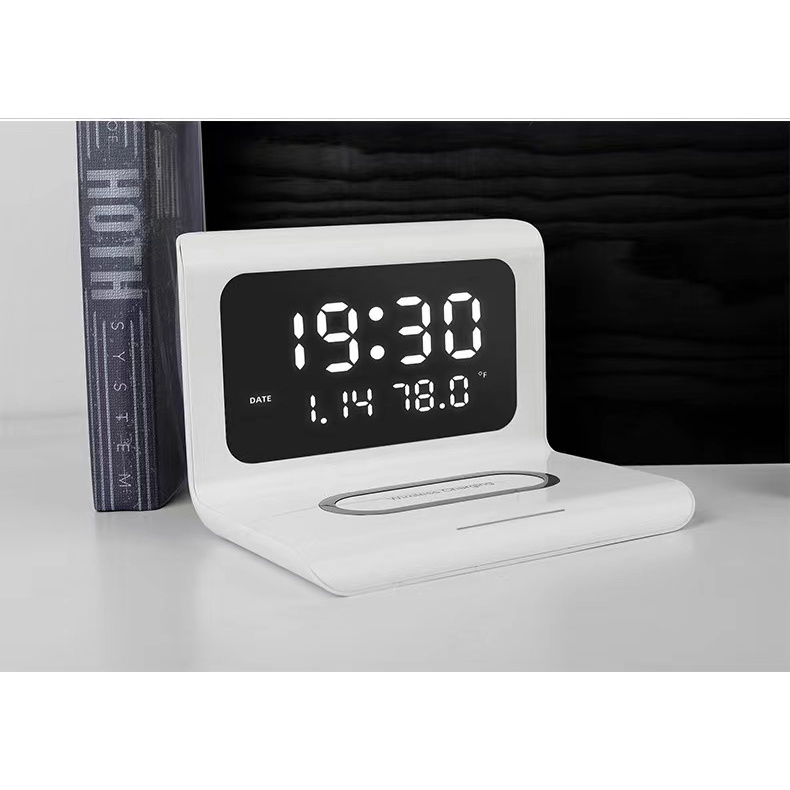 3 in 1 Wireless Charger Alarm Clock Jam Alarm