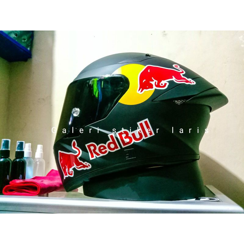 Stiker helm Red bull 1 set stiker viral red bull helmet terkeren