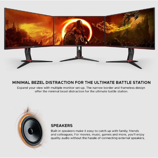 AOC 24G2SPU G-Sync Compatible Gaming Monitor (23.8&quot;/1ms/IPS/165hz/FHD)