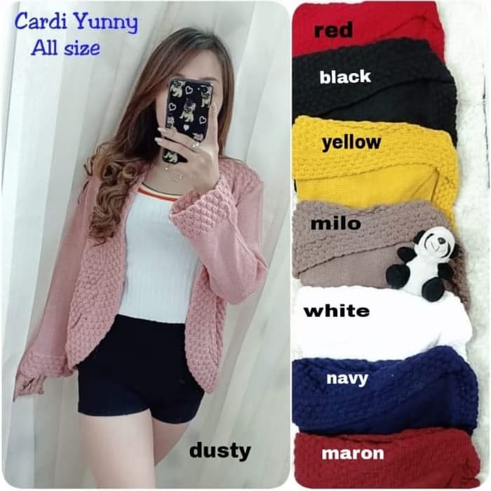 [Cardi yunny RO]Cardigan wanita rajut varian warna