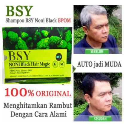 1 BOX ISI 20 SACHET ] BSY Noni BPOM Original 100% / Black Hair Shampoo