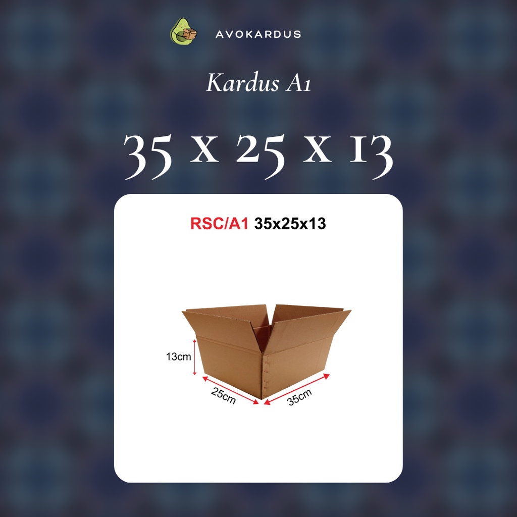 

Kardus / Box / Karton / Packing / Packaging / Kotak / Dus RSC / A1 – 35 x 25 x 13 B-Flute