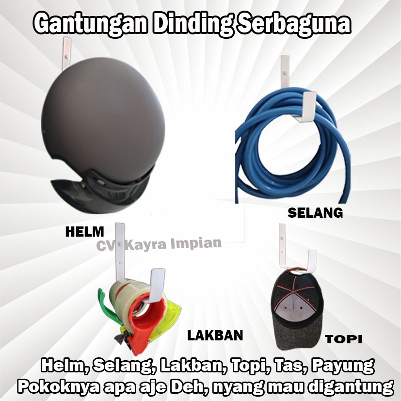 Gantungan Selang Air Serbaguna / Gantungan Helm / Gantungan Tas