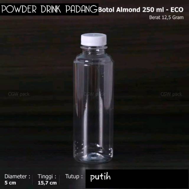 Botol Almond 250 ml + tutup [Botol Coffe] 1 ball