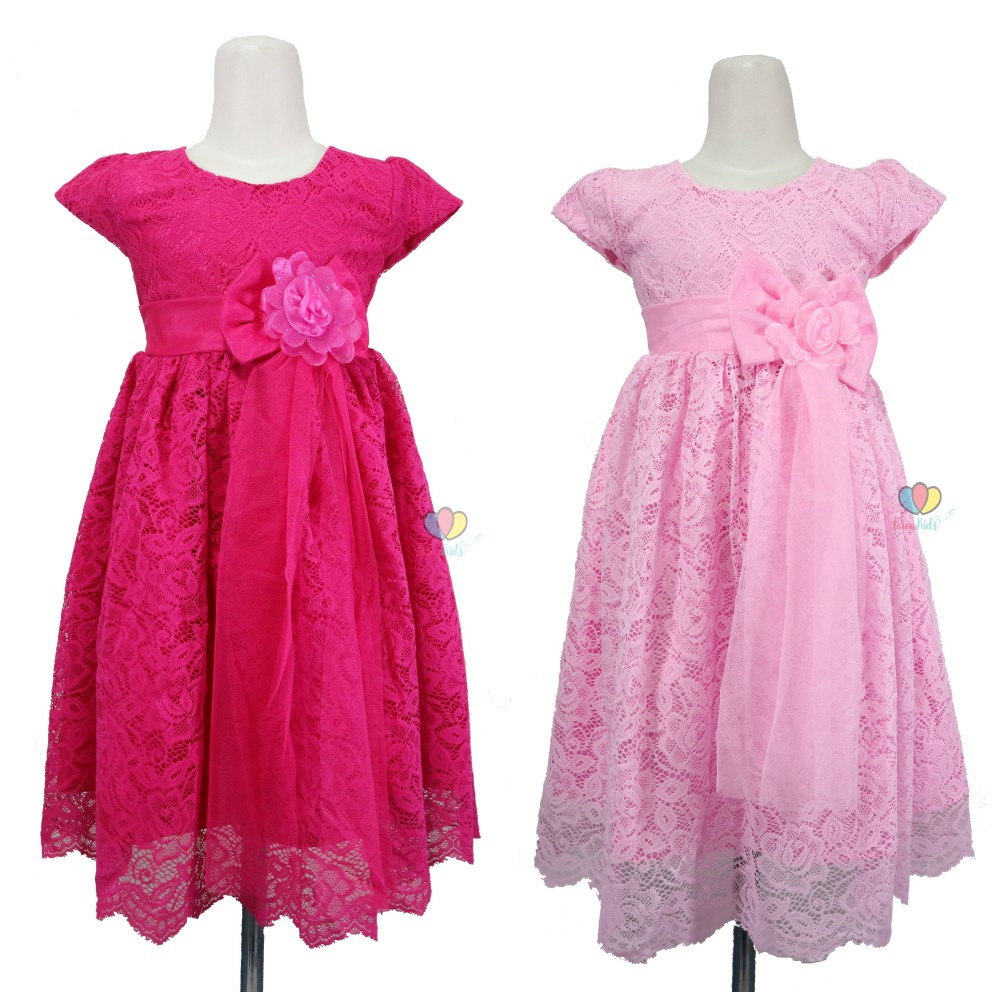 Gaun Pesta Size 8 12 Tahun Dres Ulang Tahun Premium Brukat Baju Anak Perempuan Dress Polos Natal Shopee Indonesia