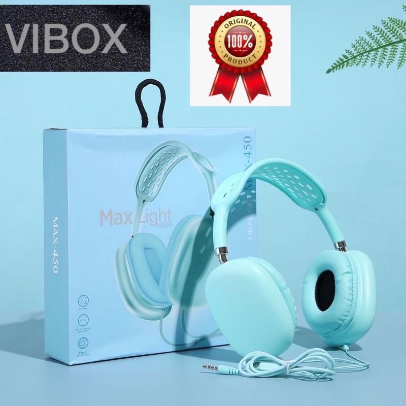 GROSIR HANDSFREE MACARON BANDO MAX 450 VIBOX EXTRABASS HEADPHONE