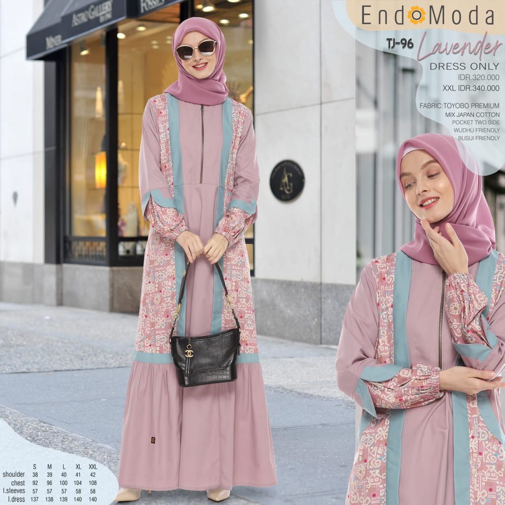 GAMIS ENDOMODA TJ 96 LAVENDER TERMURAH BISA COD