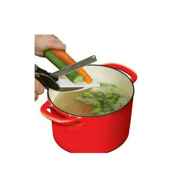 CLEVER CUTTER 2 in 1 gunting pisau+talenan serbaguna