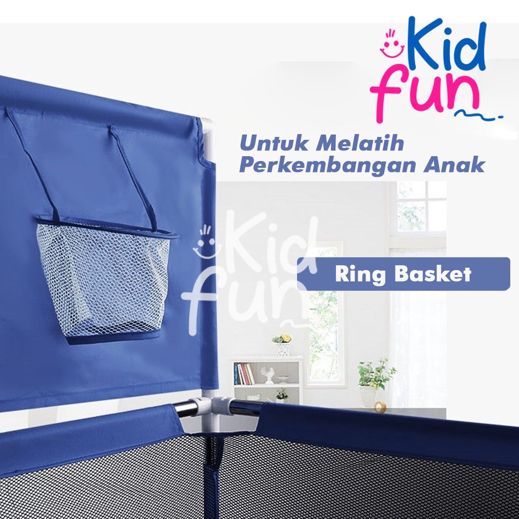 KidFun - Pagar Pengaman Baby keranjang Kolam Mandi Bola Model Playpen Tenda Anak Segi Panjang Ring Basket Pembatas Pagar Bayi 170*113*60