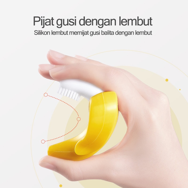 Teether bayi/Gigitan bayi silikon/Baby banana teether/Gigitan bayi teether/Mainan gigitan bayi bahan silikon (B72)