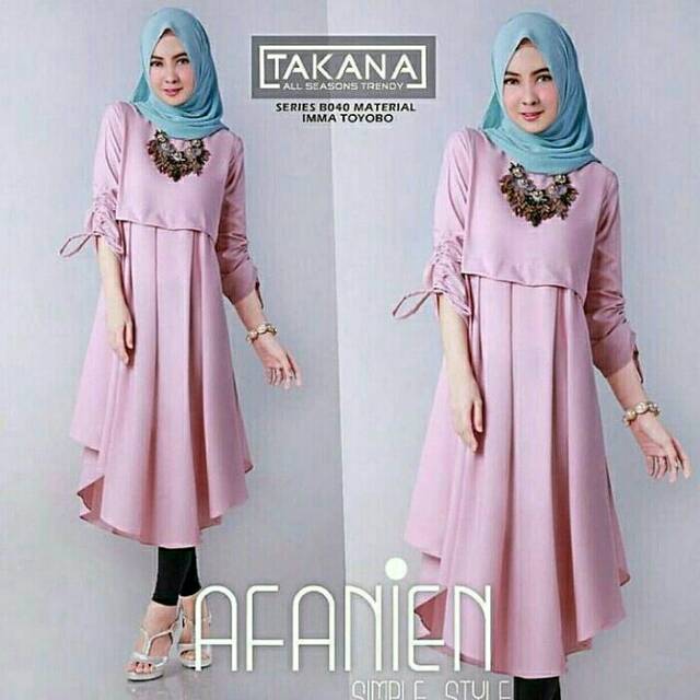 Afanien Tunik, ATASAN, TUNIK, Blouse wanita, atasan wanita, BLOUSE, Fashion muslim, baju wanita