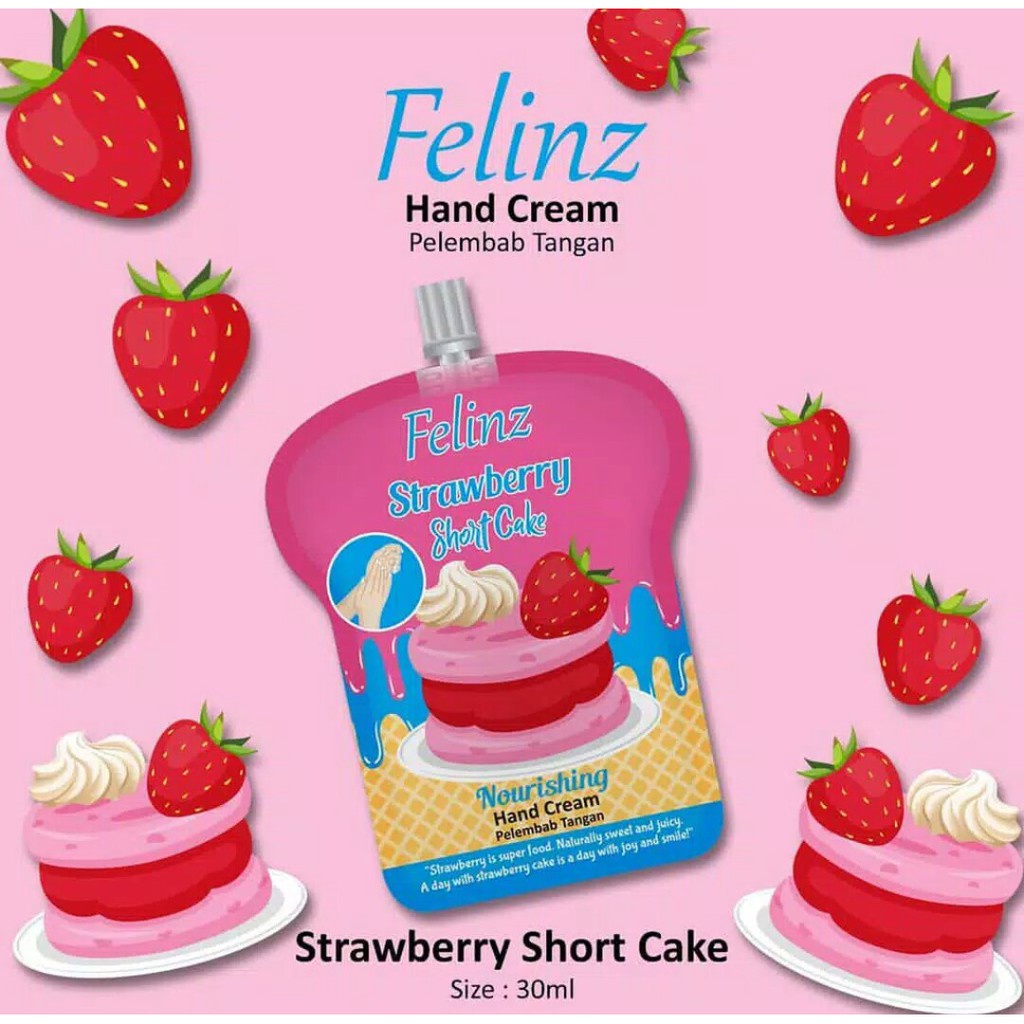 FELINZ NOURISHING HAND CREAM STRAWBERRY SHORT CAKE (SACHET)