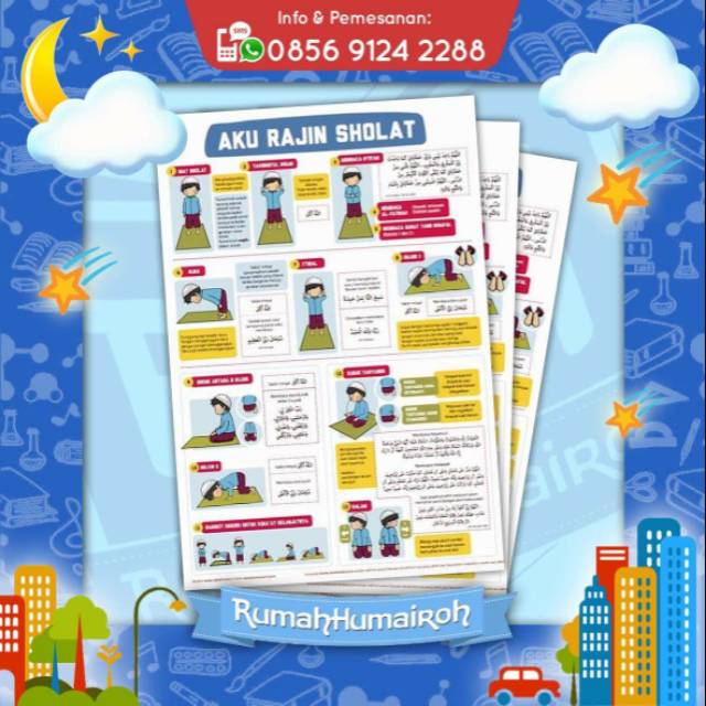 Poster Anak Sekolah Cara Sholat Yang Benar Gerakan Sholat Bacaan Sholat Sesuai Sunnah Rumahhumairoh Shopee Indonesia