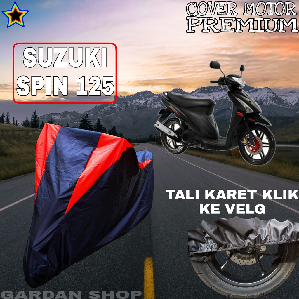 Sarung Motor SUZUKI SPIN 125 Hitam MERAH Body Cover Penutup Pelindung Motor Suzuki Spin PREMIUM