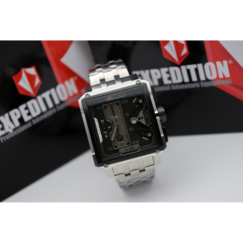 Expedition E6695 Silver Black Stainless Steel Men Original