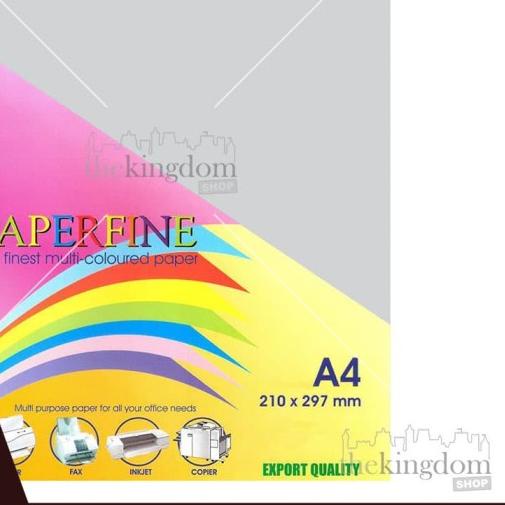 

✽ Paperfine Kertas HVS Warna A4 Platinum Gray Grey Abu-Abu / 25 Lembar ➥