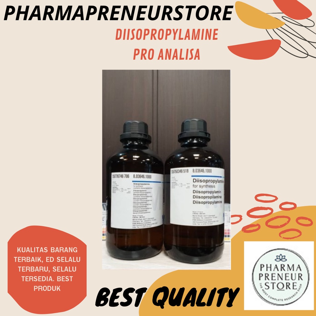 DIISOPROPYLAMINE / DIISOPROPILAMIN PRO ANALISA 50 ML DAN 100 ML KEMASAN MERCK BEST QUALITY