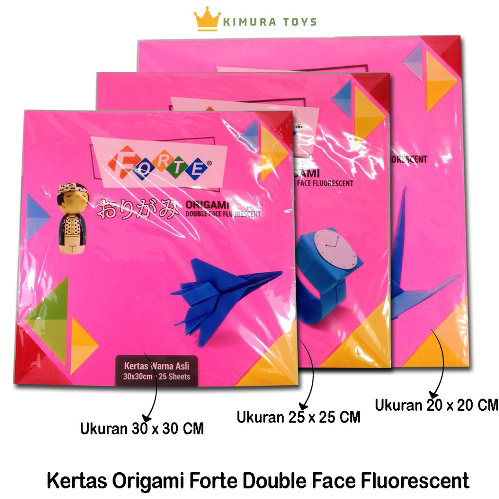 

Forte Kertas Origami Double Face Fluorescent 1 Set Isi 25 Sheets