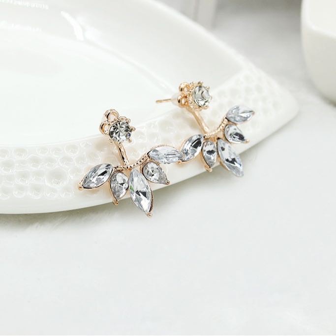 ✿AYN✿ Anting Berlian Paduan Aster FA95 Dengan Anting Daun Berlian /Anting Versi Korea Daun Berlian Wanita