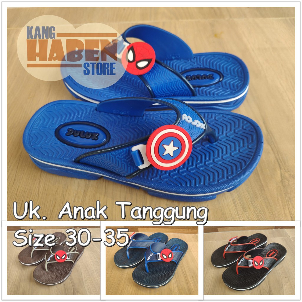 Sandal Jepit Anak Laki Laki Tanggung Karakter Avenger Bahan Karet Lentur CQ051C