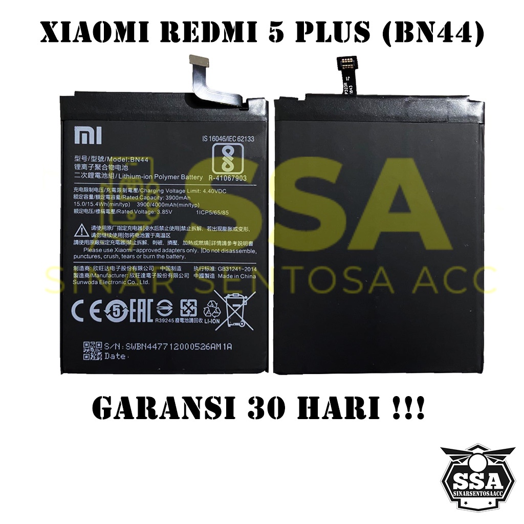 Baterai Xiaomi Redmi 5 Plus BN44 Redmi5Plus Xiaomi5Plus Redmi BN 44 Original OEM Batu Batere Batre Battery Batrai Batrei ori hp Xiao Mi Garansi