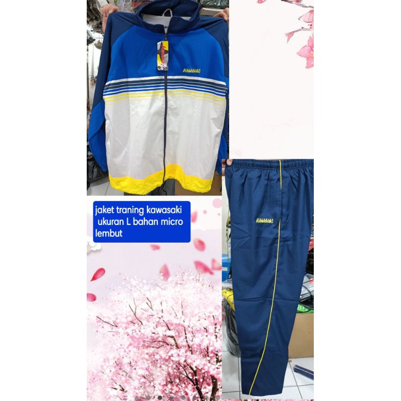 JAKET TRAINING KAWASAKI ORI  BAHAN POLYSTER+LOTTO,micro LEMBUT