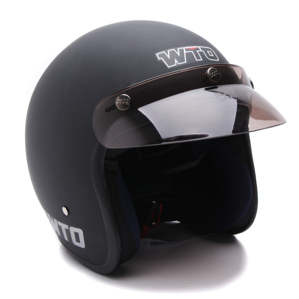 [Helm Dewasa] WTO Helmet Retro Bogo Pet - CLS1 - Hitam 