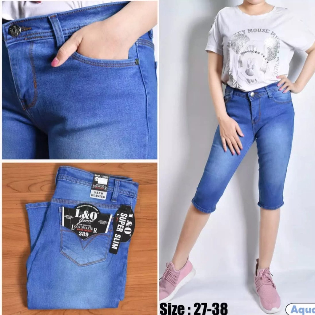 Celana Pendek Wanita 7/8 Celana Jeans Santai Wanita terbaru