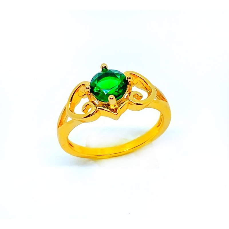 cincin wanita //cincin permata satu //cincin lapis emas //perhiasan//cincin