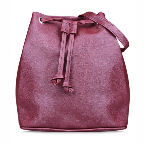 tas selempang wanita sling bag cewek model serut maroon simple bta239(2g2)