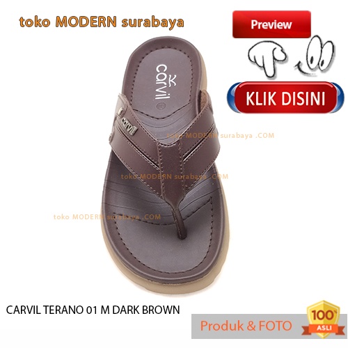 CARVIL TERANO 01 M DARK BROWN sandal pria casual sandal jepit