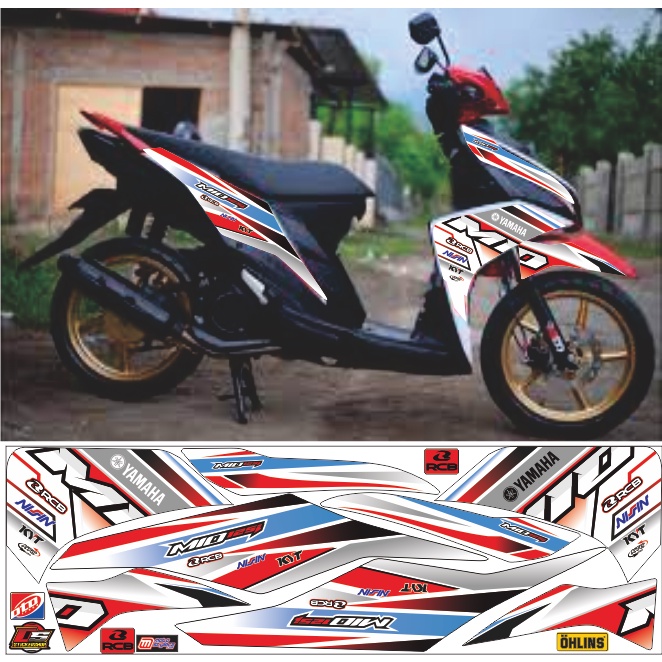 striping variasi mio m3/mio z racing warna putih lis merah
