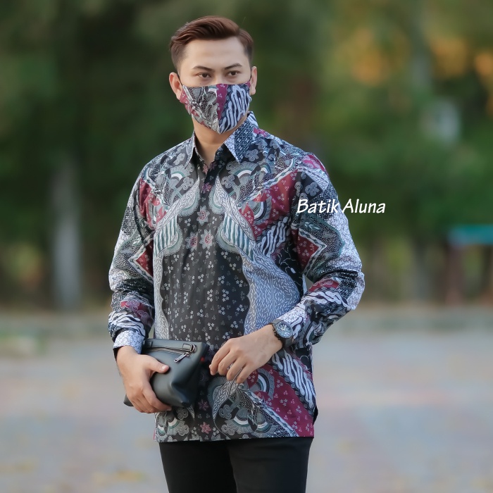 Batik pria lengan panjang Baju Kemeja Batik Pria Premium Lengan Panjang Jumbo Reguler PL 104