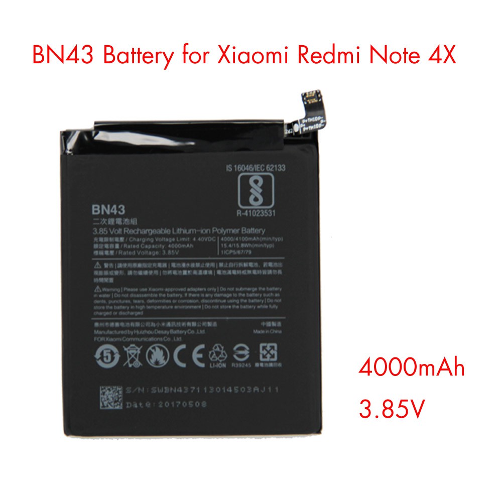 ORIGINAL XIAOMI BN43 BN 43 BATERAI BATRE XIAOMI REDMI NOTE 4X