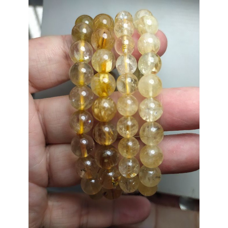 Gelang Kecubung Rambut Emas