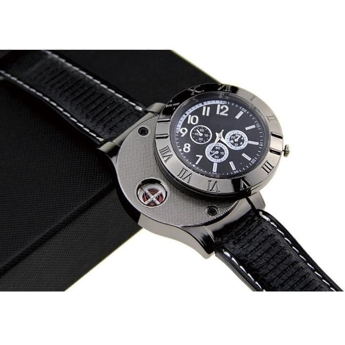 Jam Tangan Pria Korek Elektrik USB Hadiah Api Rokok Casio