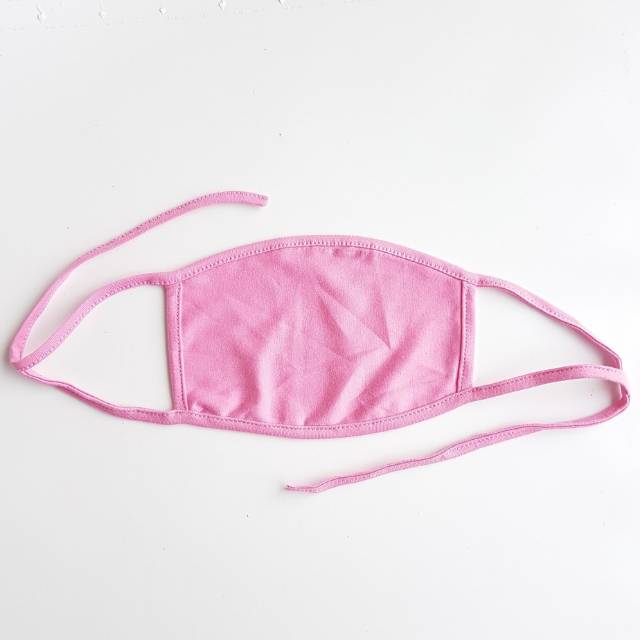 masker kain polos pelindung mulut dan hidung warna pink