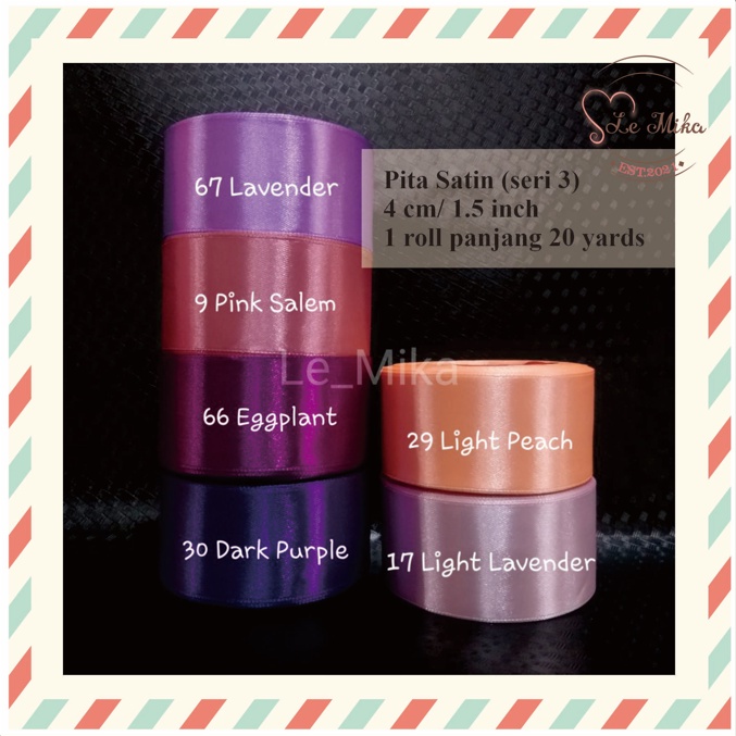 

Pita satin 4 cm (1.5 inch) / Pita kado pita hias (seri 3)