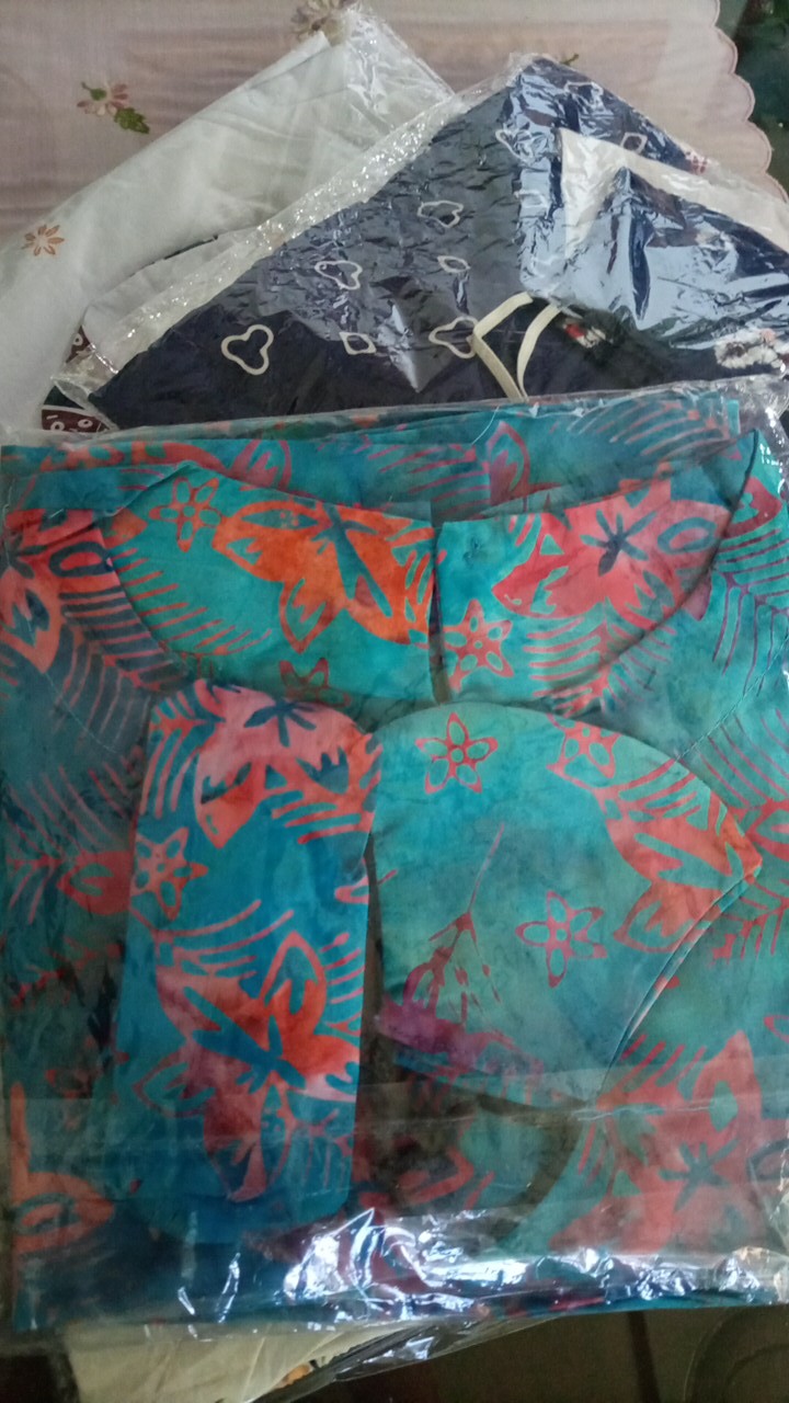 Setelan Batik Cap Smoke Kontemporer Asli Solo | Free Masker Motif Sama | Setelan Gendhis