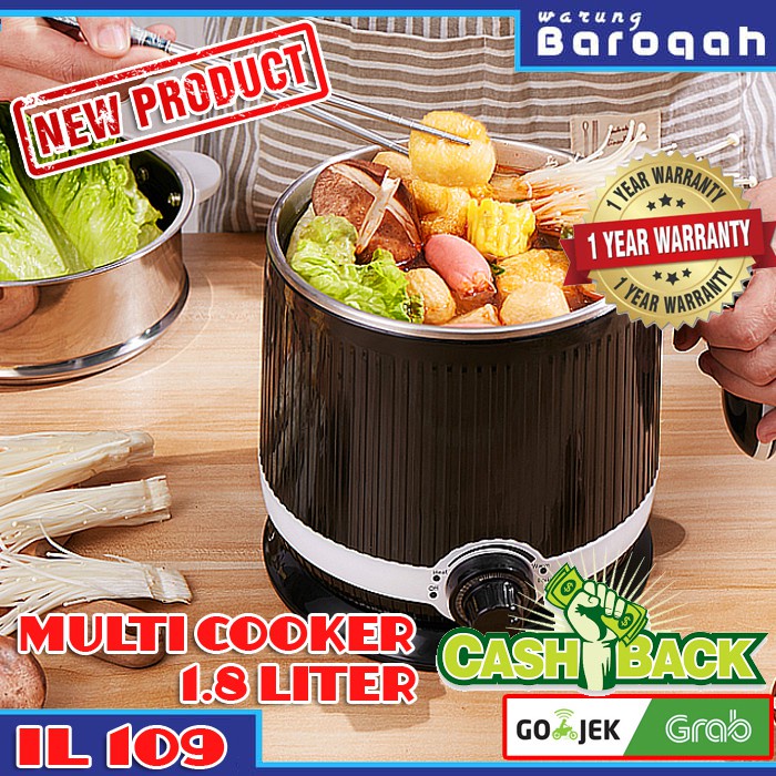 IDEALIFE IL-109 ORI Panci Listrik Serbaguna 5in1 Multi Cooker IL109  / Panci serbaguna