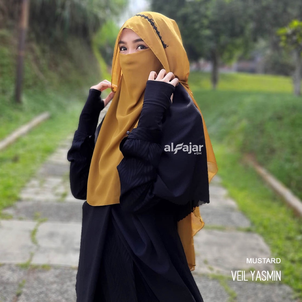 CADAR NIQOB BANDANA Veil Yasmin Dua Layer Sifon Ceruty by Alfajar