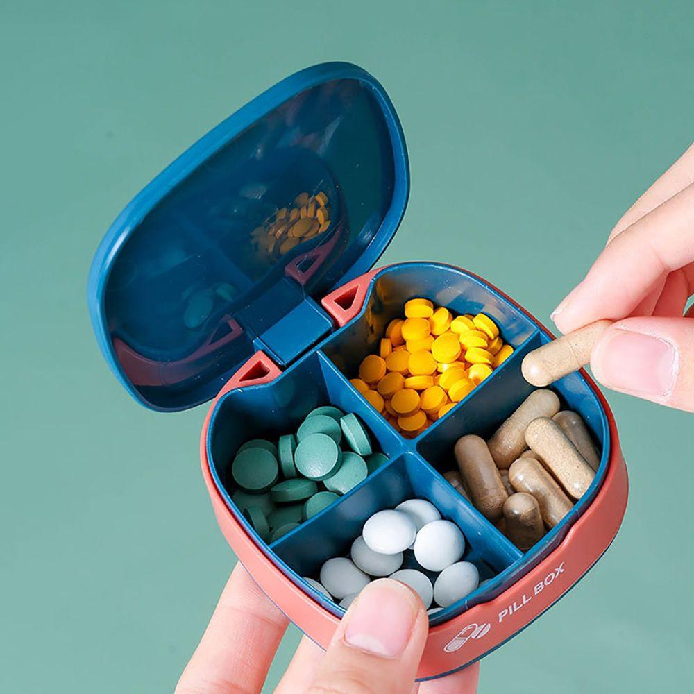 [Elegan] Kartun Pill Box Pria Tahan Air Silikon Vitamin Obat Organizer