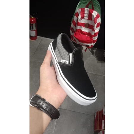 VANS SLIPON BLACK GREY- ORIGINAL PT NAVYA