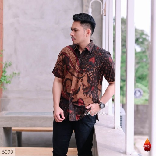 Kemeja Batik Prabu Bahan Katun Baturaden Reguler Fit B090