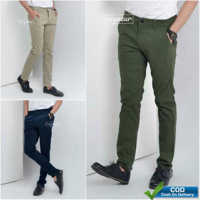 CELANA PANJANG PRIA CHINO ORIGINAL SEIGNEUR - CELANA FORMAL CASUAL KANTOR - CHINO PANTS DISTRO